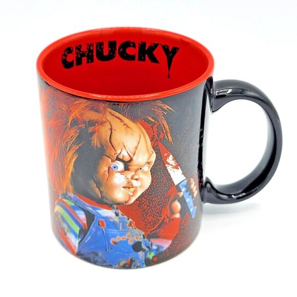 Chucky Child's Play "Friends Til The End" Black/Red 20OZ Mug, Horror Scary Movie - Picture 6 of 7